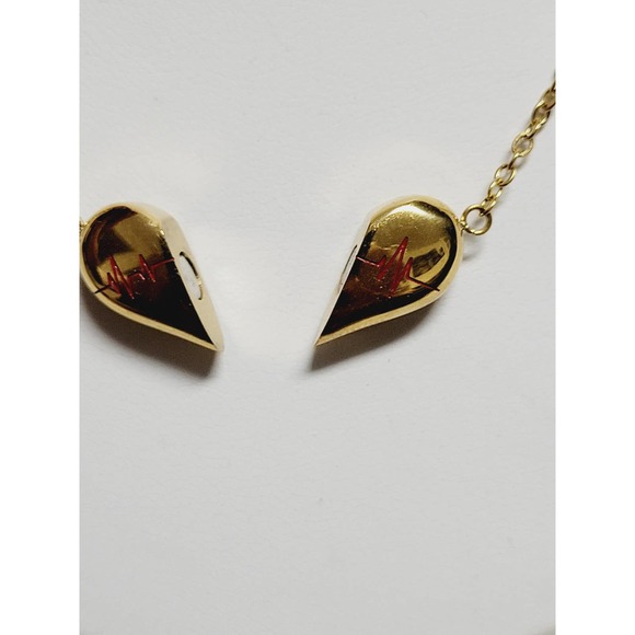 Electrocardiogram Hearts Necklace 18" - Picture 6 of 7